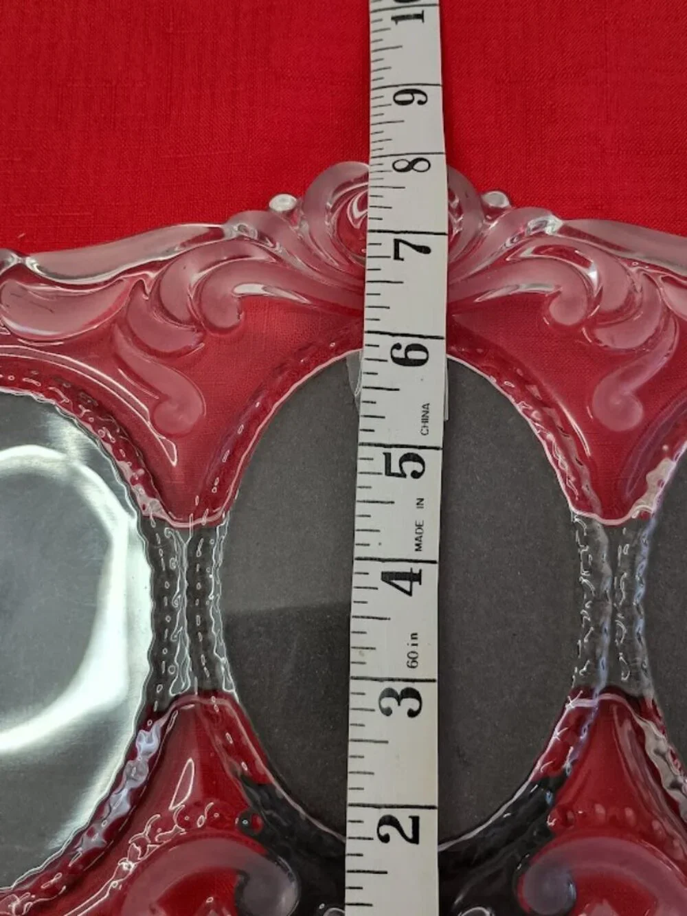 Vintage Triple Oval Glass Picture Frame. Great for baby or wedding photos.
